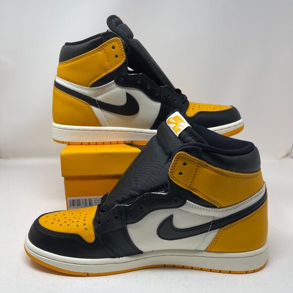 Nike Air Jordan 1 Retro High OG Taxi Yellow Toe Black Men's Sizes - Picture 7 of 8